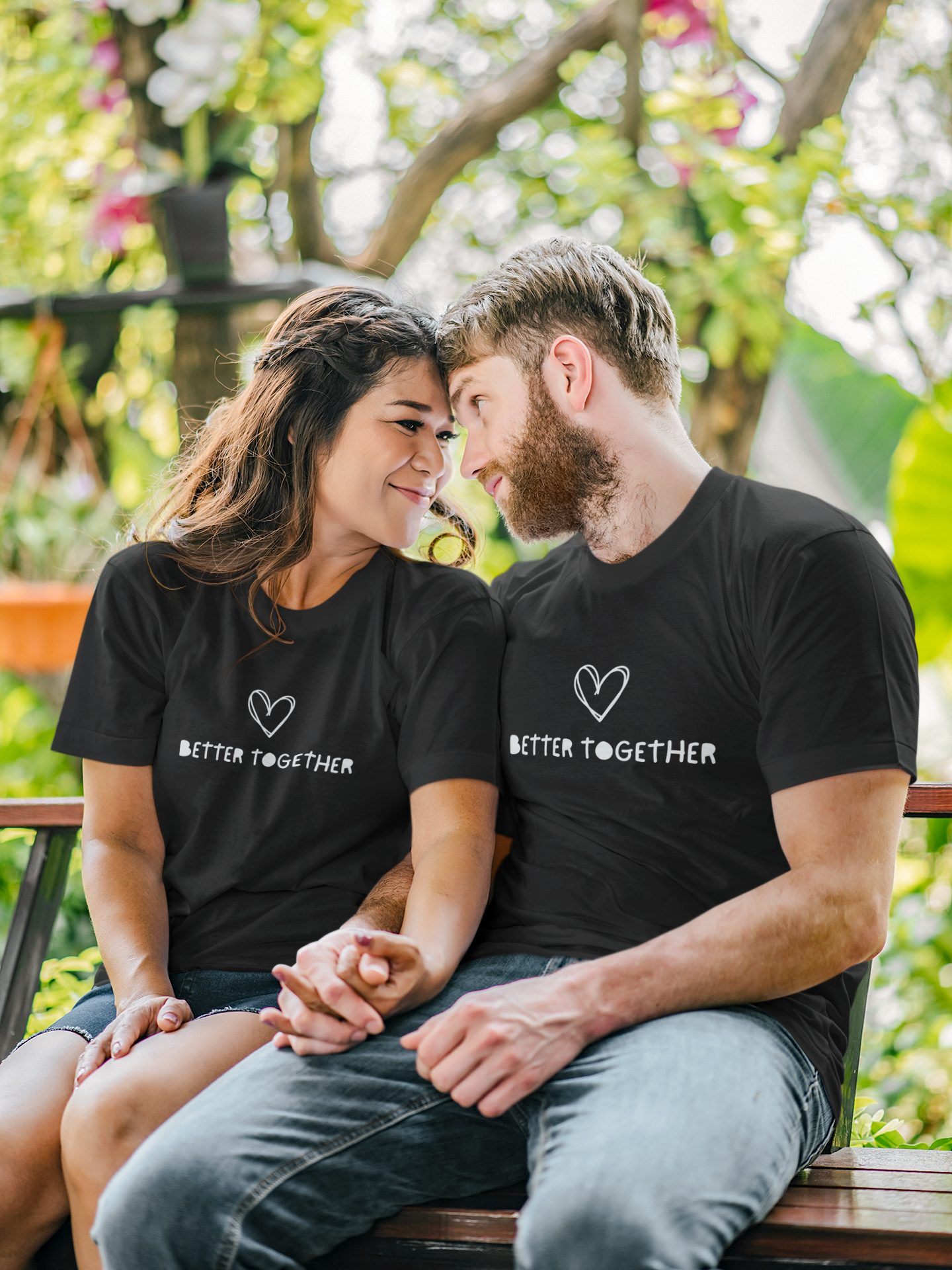 Better Together Couple T-shirts Black Oversized Fit Unisex T-Shirt