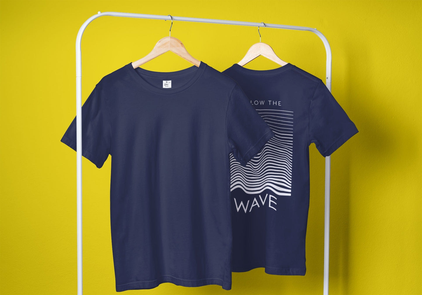 Follow the Wave Navy Blue Oversized Fit Unisex T-Shirt