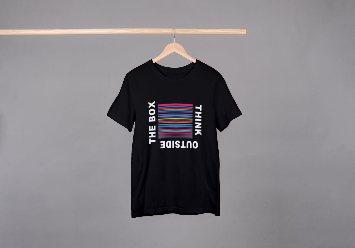 Think Outside the Box Black Oversized Fit Unisex T-Shirt