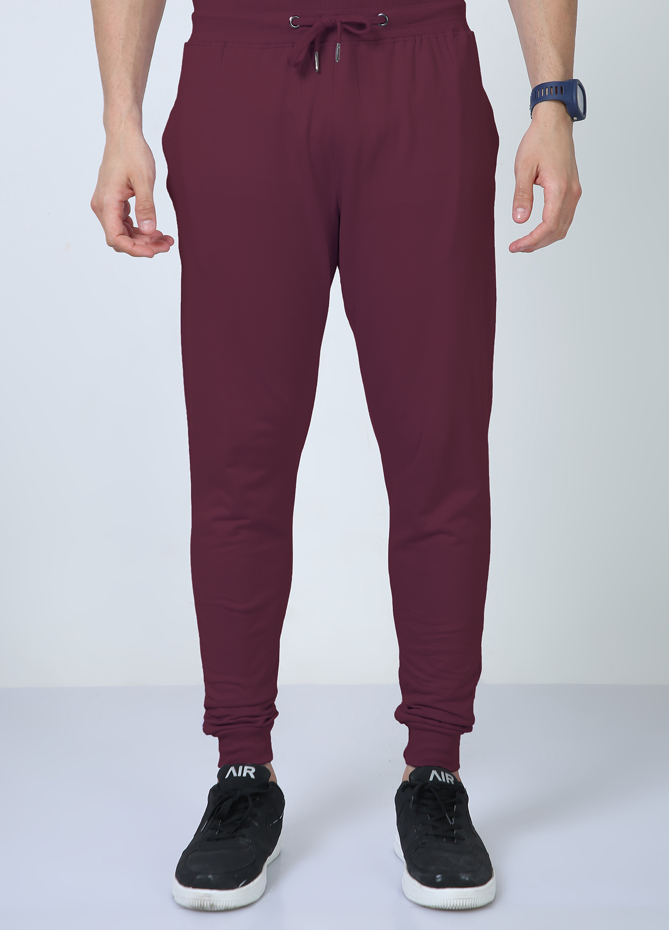 Maroon Solid Sweatshirt and Joggers Co-Ord Set for Men