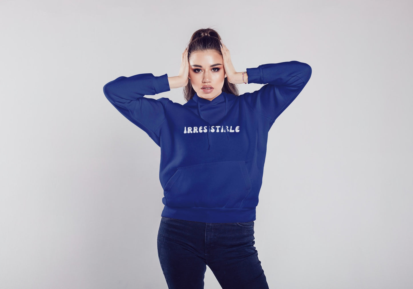 Irresistible Royal Blue Hooded Sweatshirt for Women