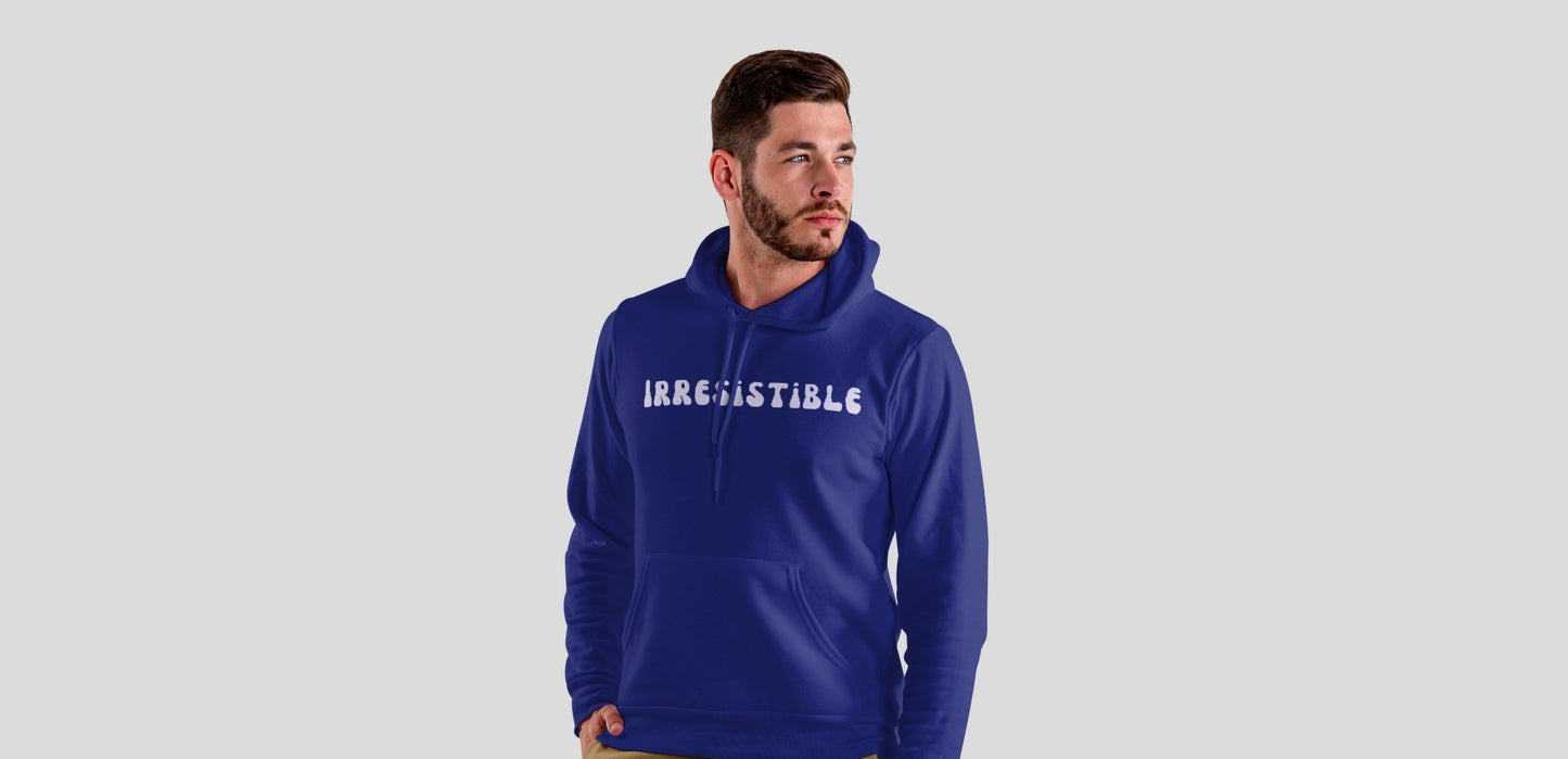 Irresistible Royal Blue Hooded Sweatshirt for Men