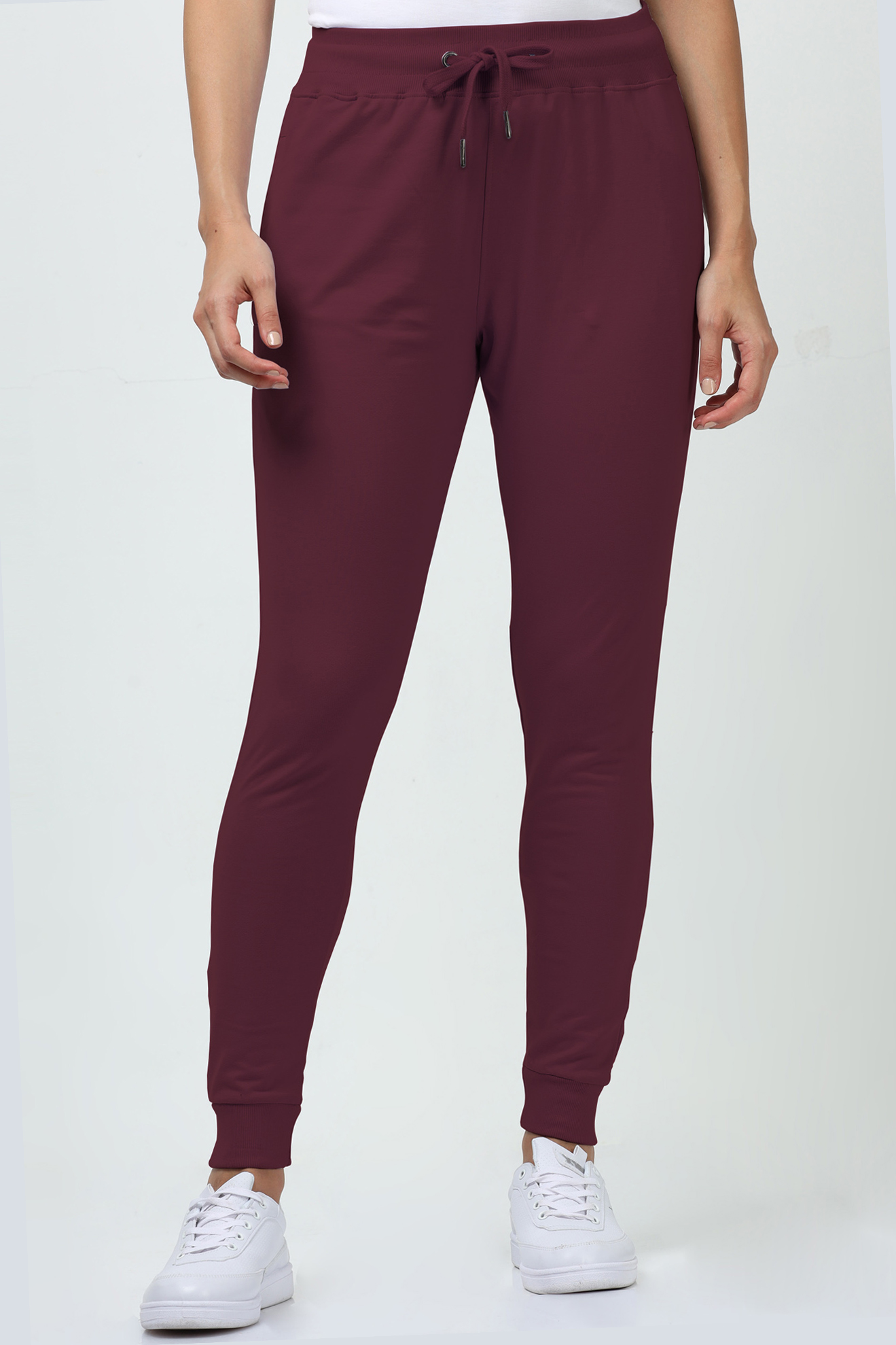 Maroon Solid Sweatshirts and Joggers Co-Ord Set for Women
