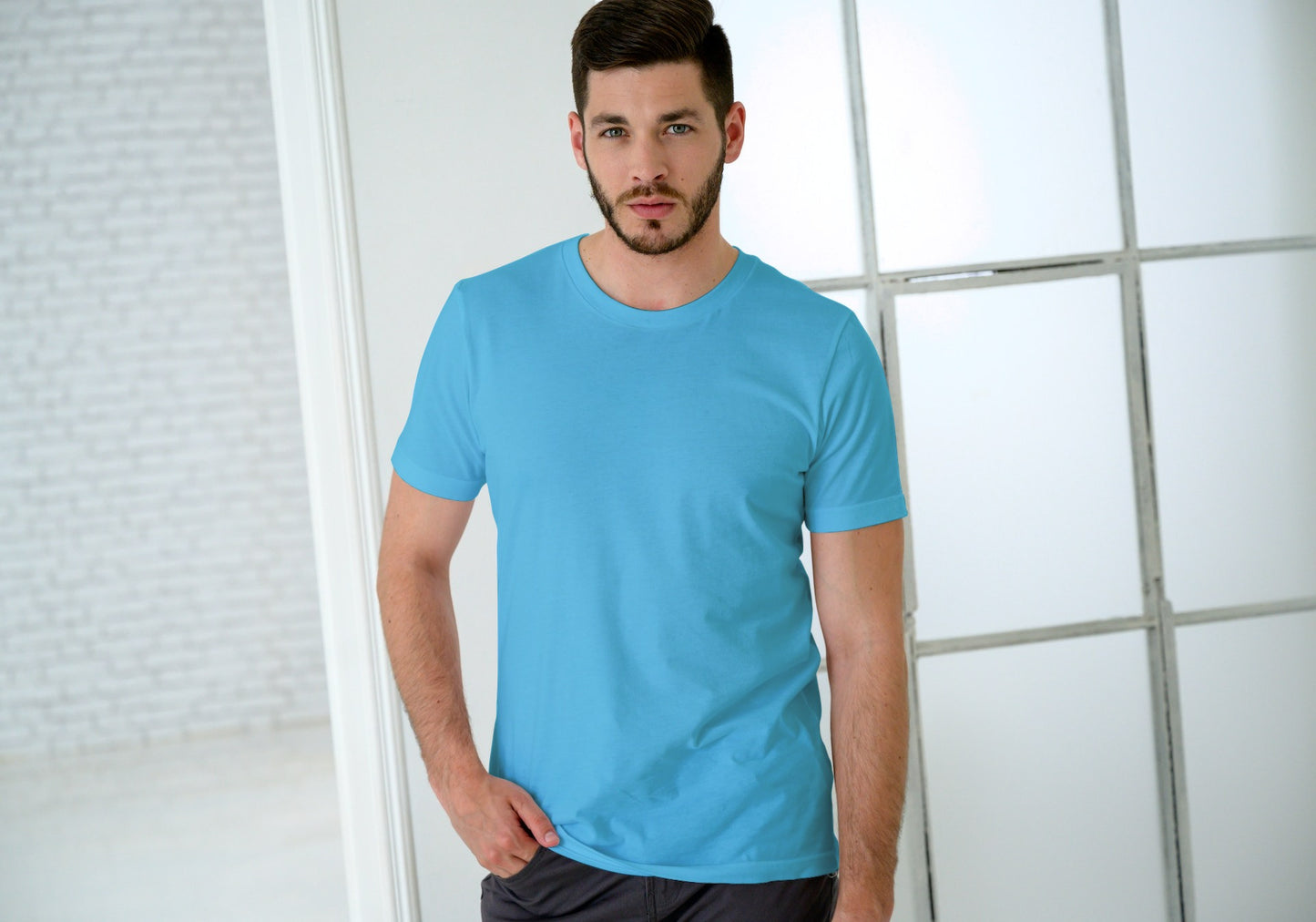 Follow the Wave Sky Blue Regular Fit Men’s T-Shirt