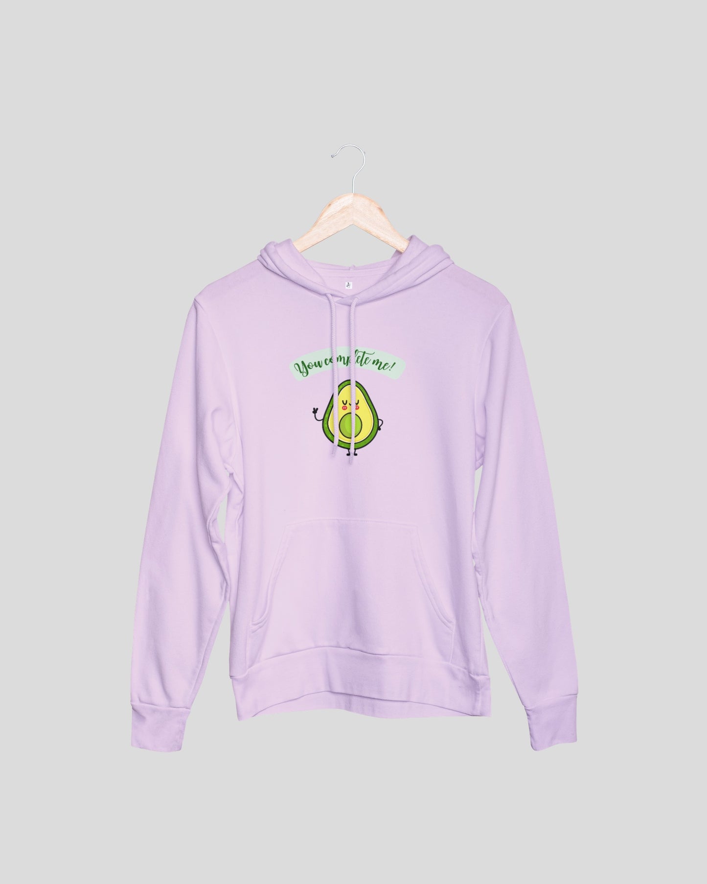 You Complete Me Avocado Couple Hoodies - Navy Blue and Light Pink Oversized Fit Hoodies