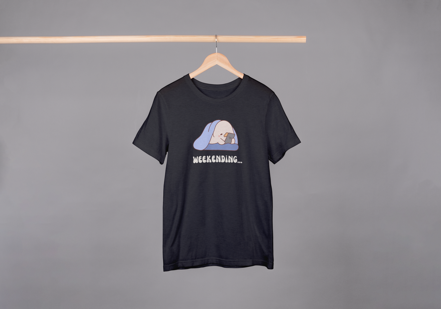 Weekending Black Oversized Fit Unisex T-Shirt
