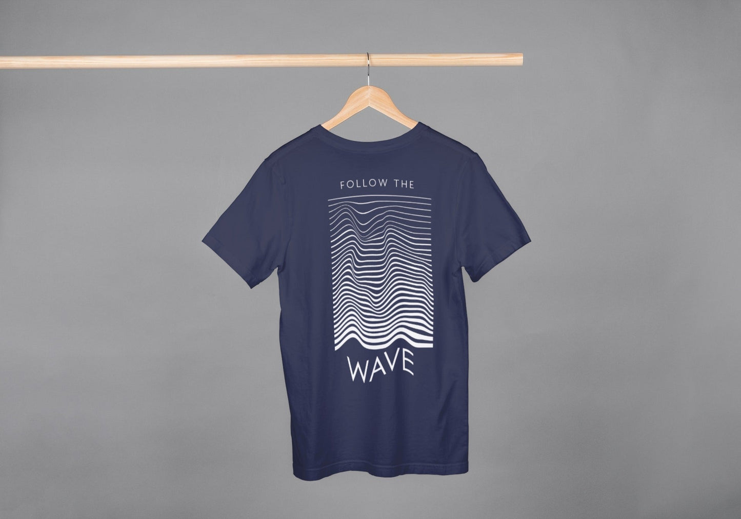 Follow the Wave Navy Blue Oversized Fit Unisex T-Shirt