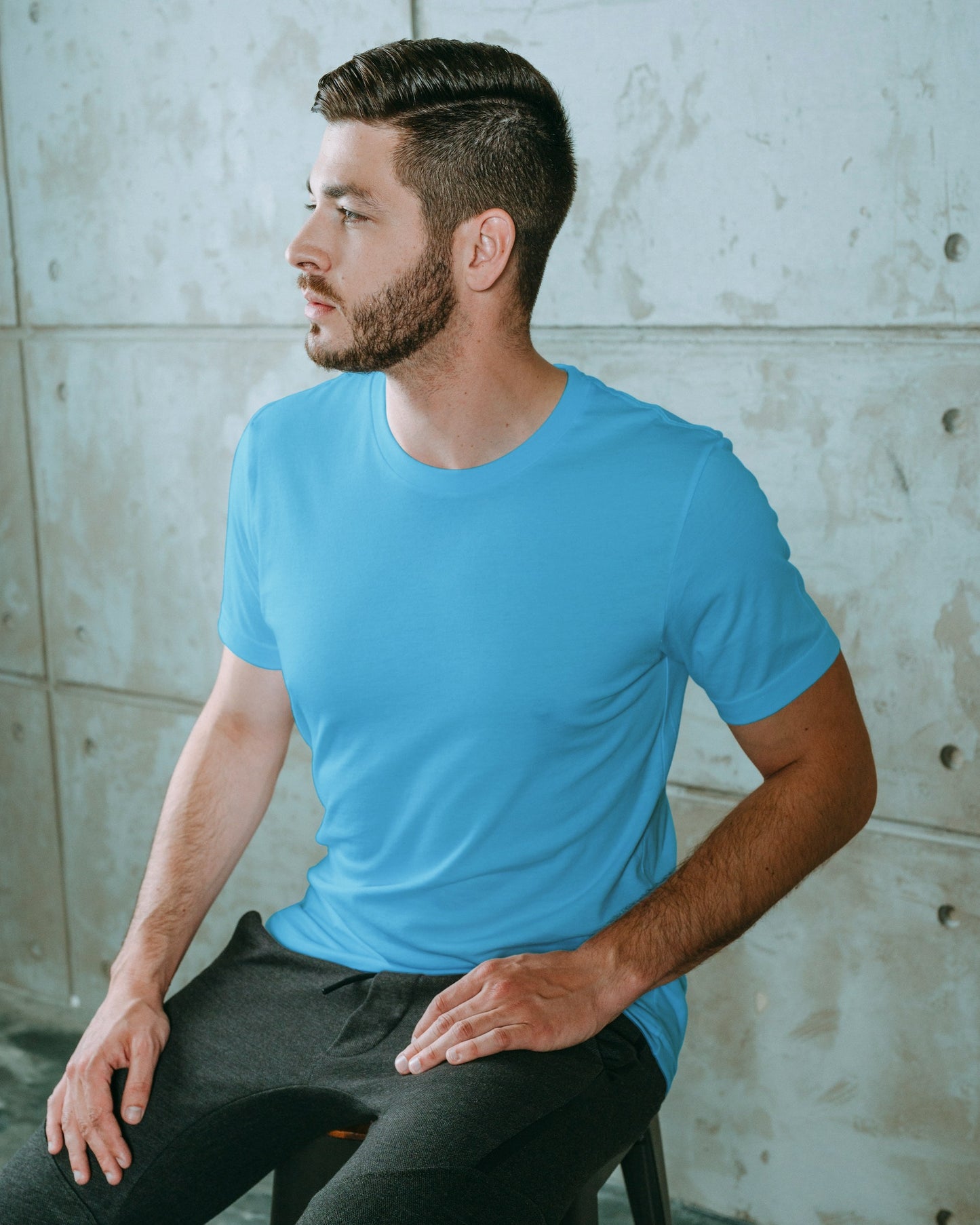 Follow the Wave Sky Blue Regular Fit Men’s T-Shirt