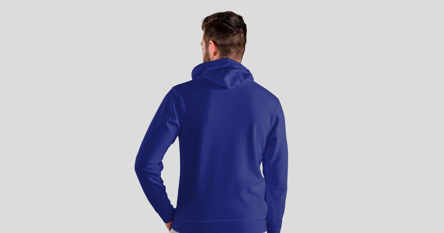Irresistible Royal Blue Hooded Sweatshirt for Men