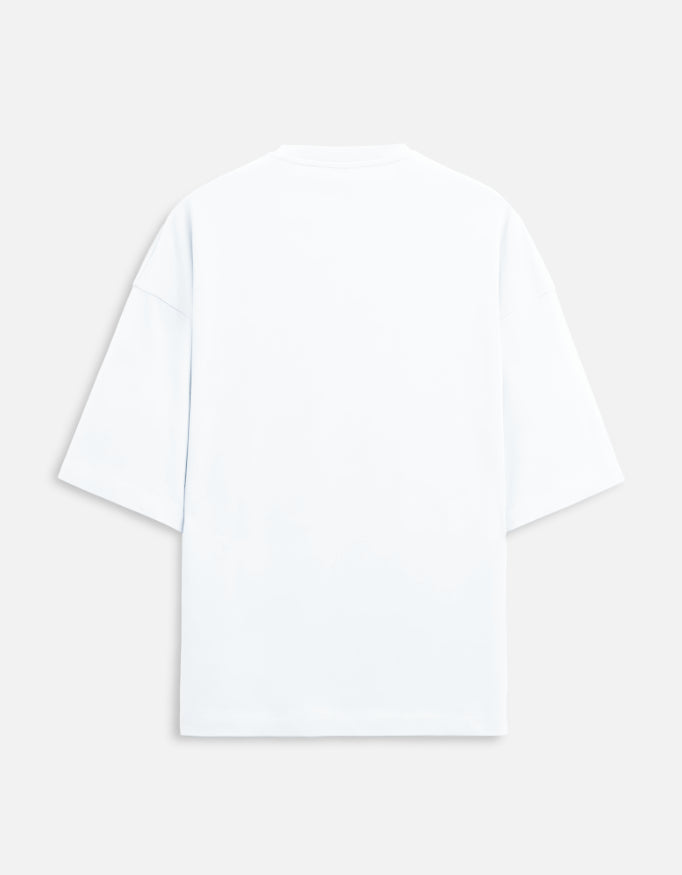 White Oversized French Terry Cotton T-Shirt