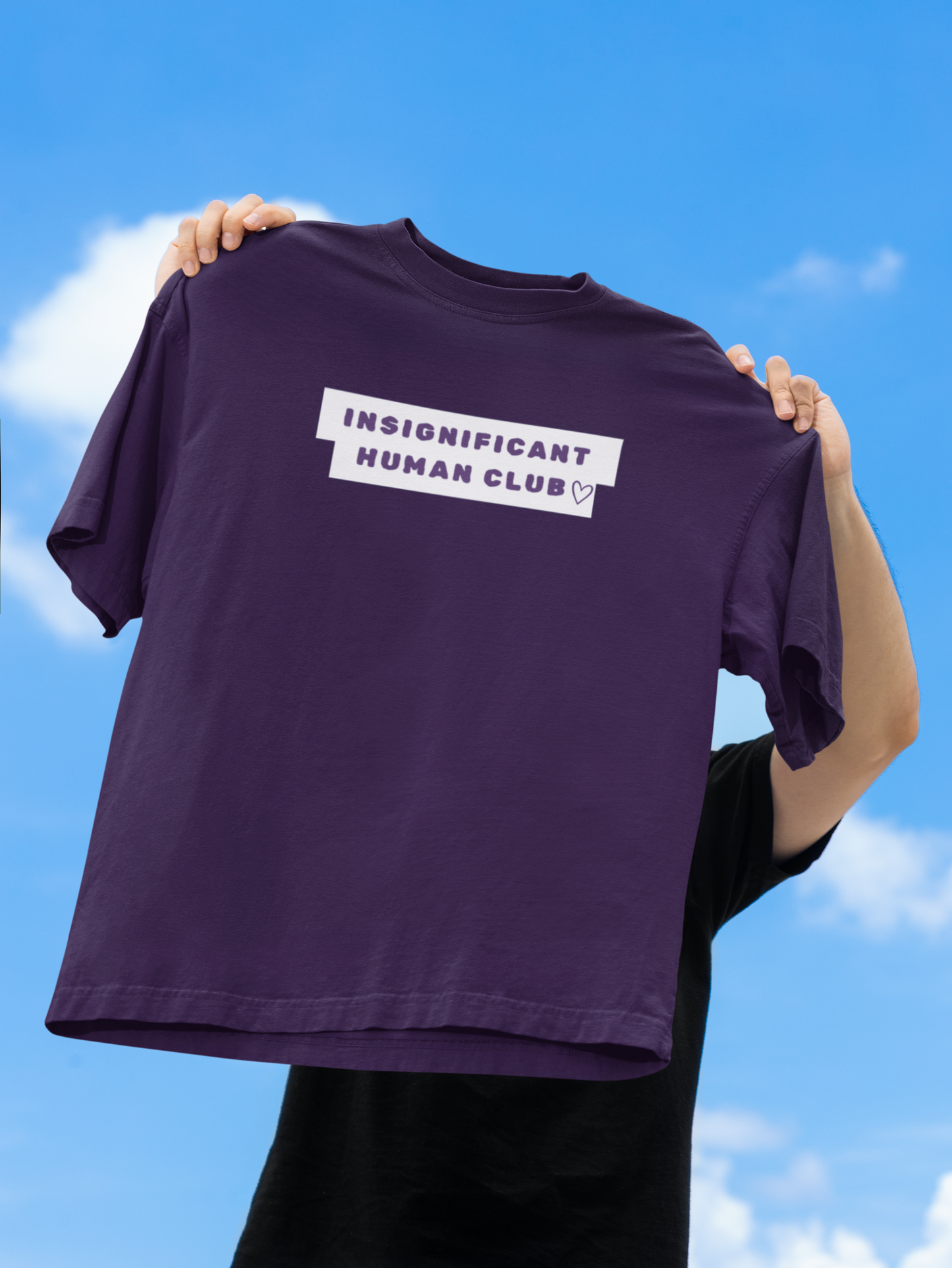Insignificant Human Club Purple Oversized Fit Unisex T-Shirt