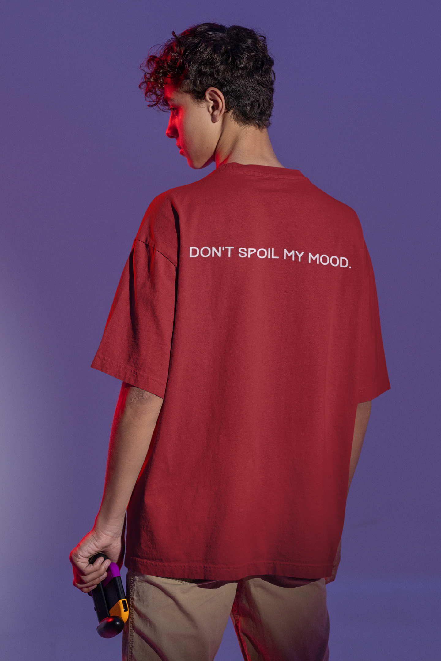Don't Spoil My Mood Red Oversized Fit Unisex T-Shirt