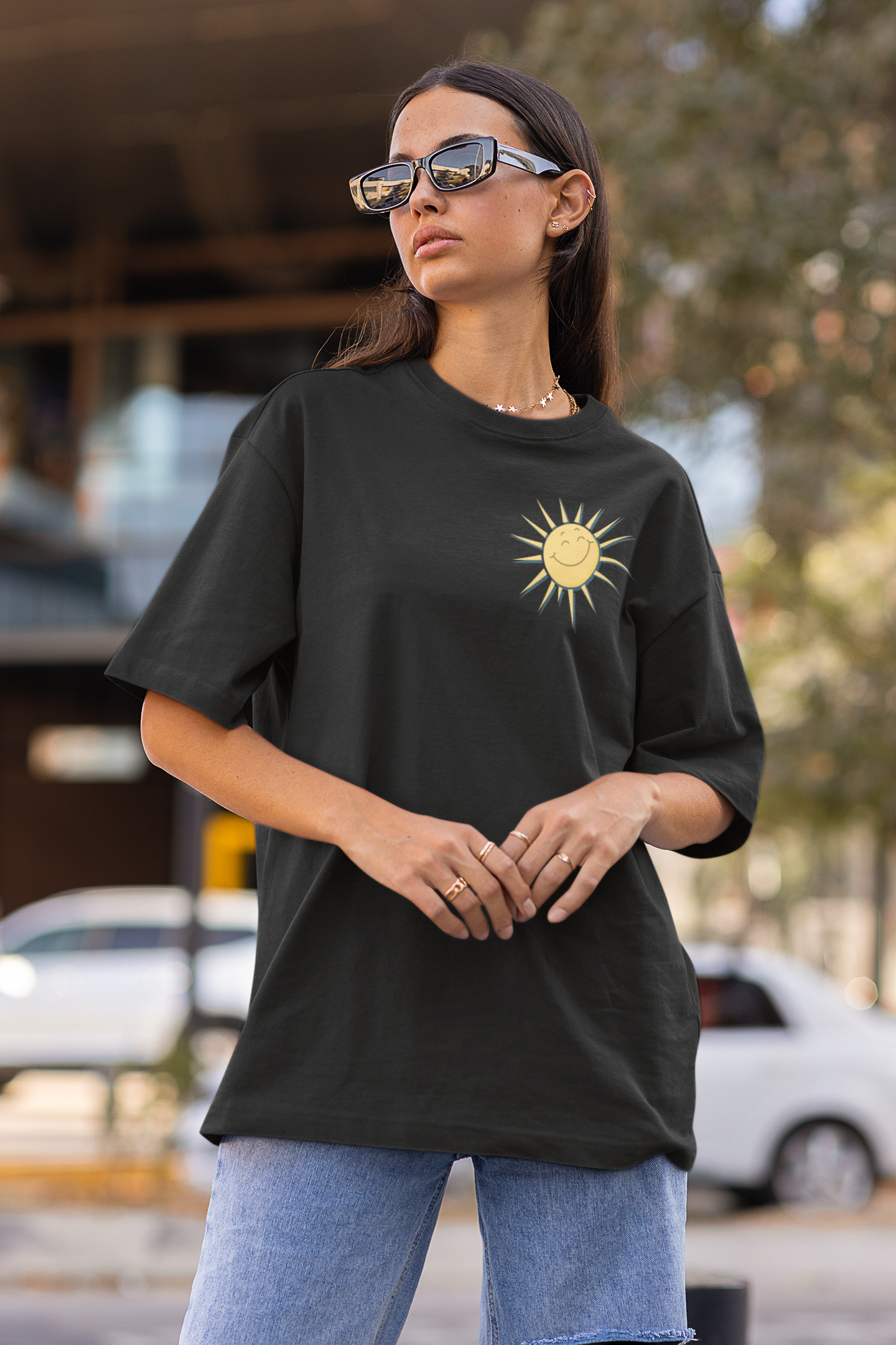 Take It All In Black Oversized Fit Unisex T-Shirt