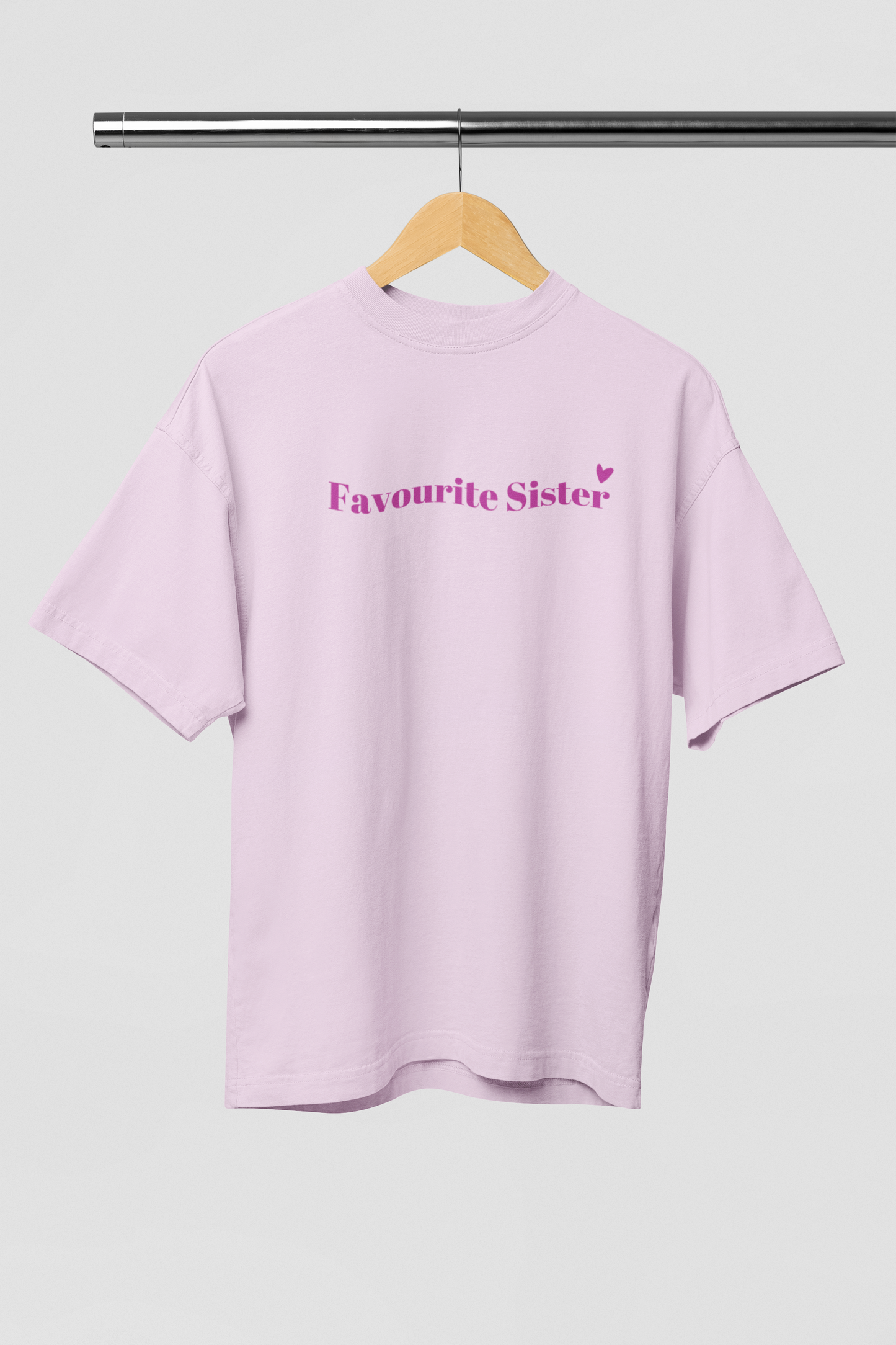 Favourite Brother/Sister Combo T-shirts - Baby Pink/Blue Oversized Fit Unisex T-Shirt