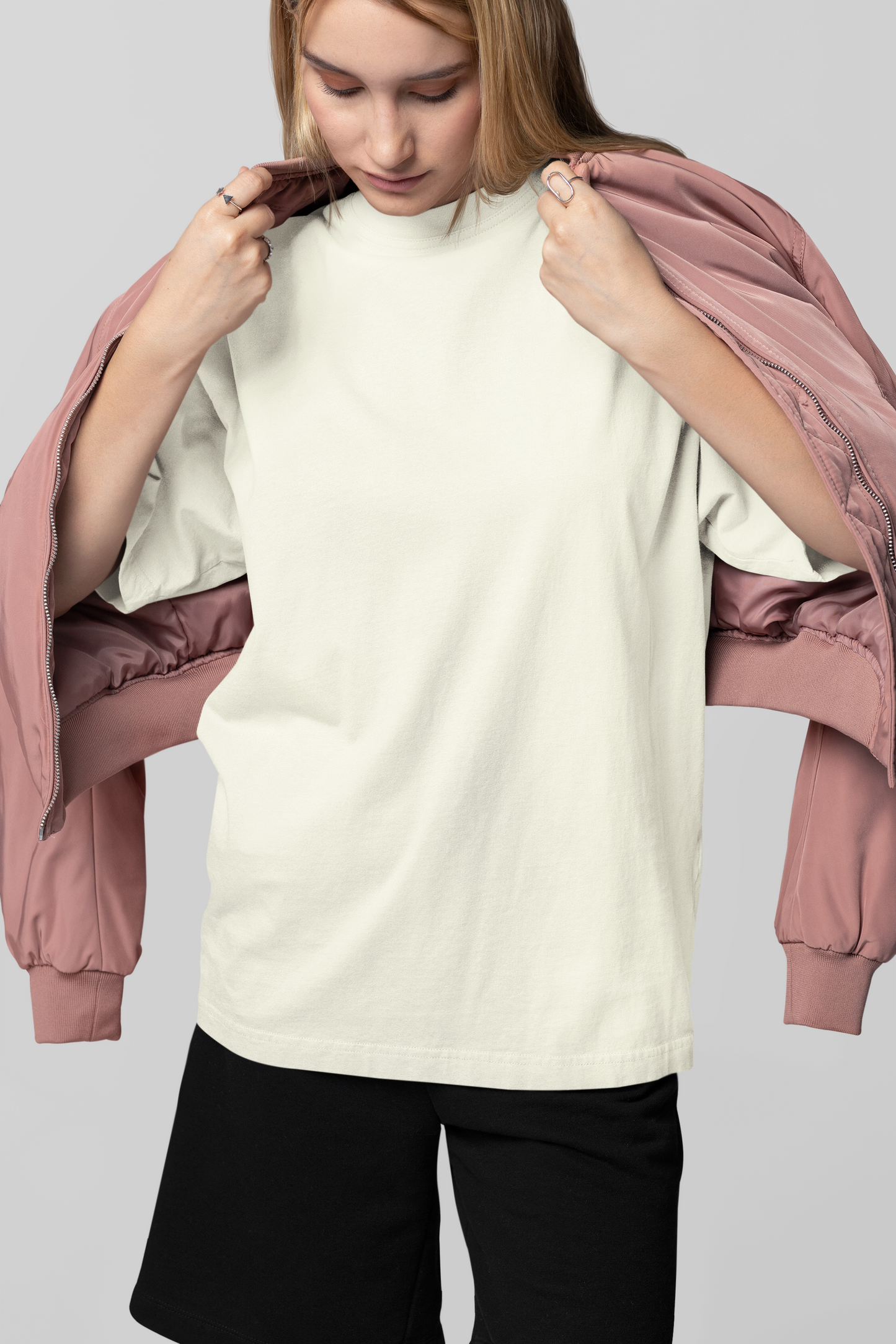 Off White Oversized Fit Unisex T-Shirt