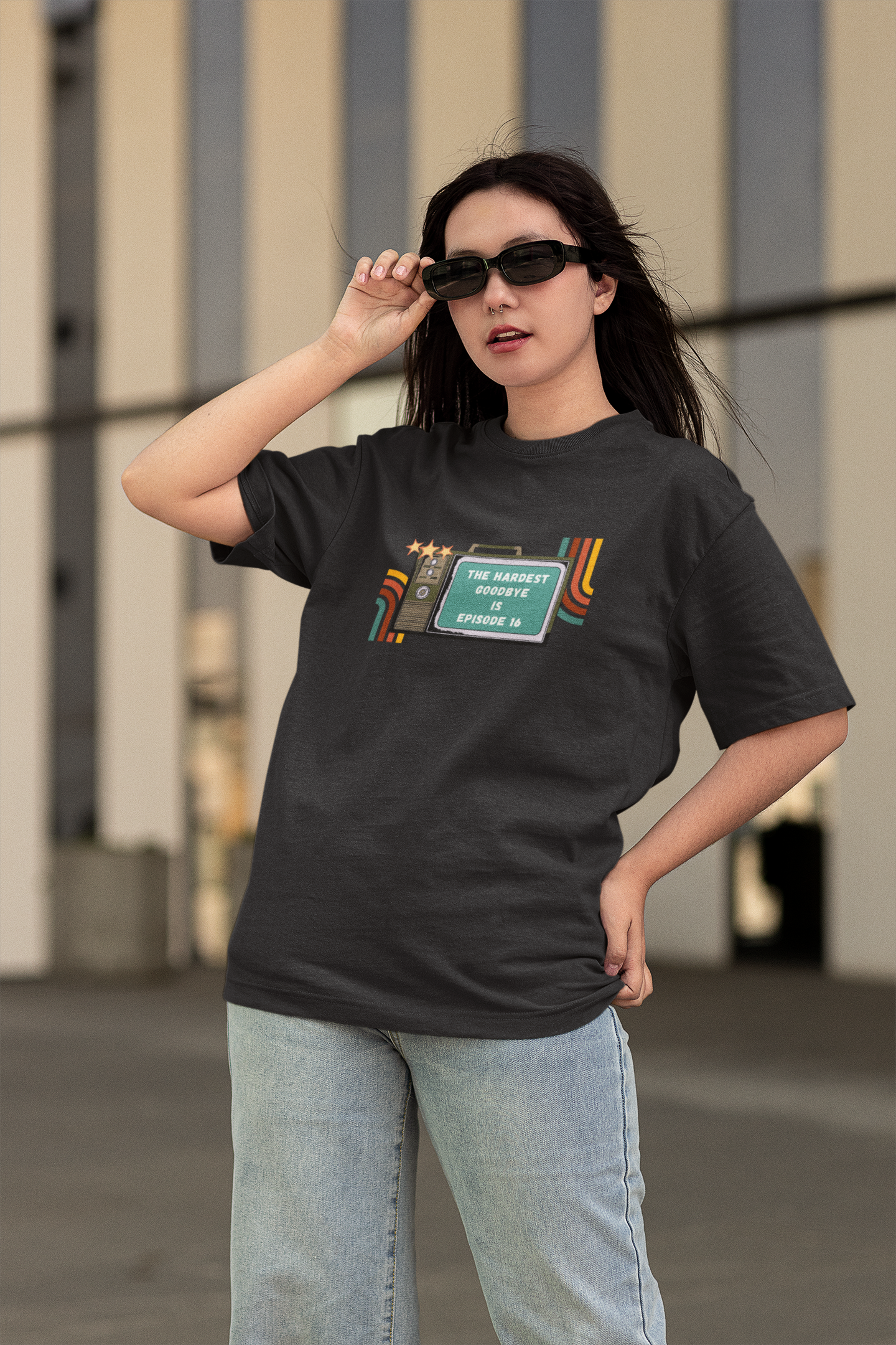 Hardest Goodbye is Episode 16 Black Oversized Fit Unisex T-Shirt