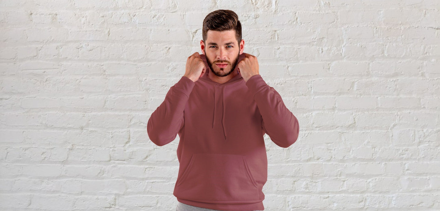 Coral Brown Solid Unisex Hooded Sweatshirt