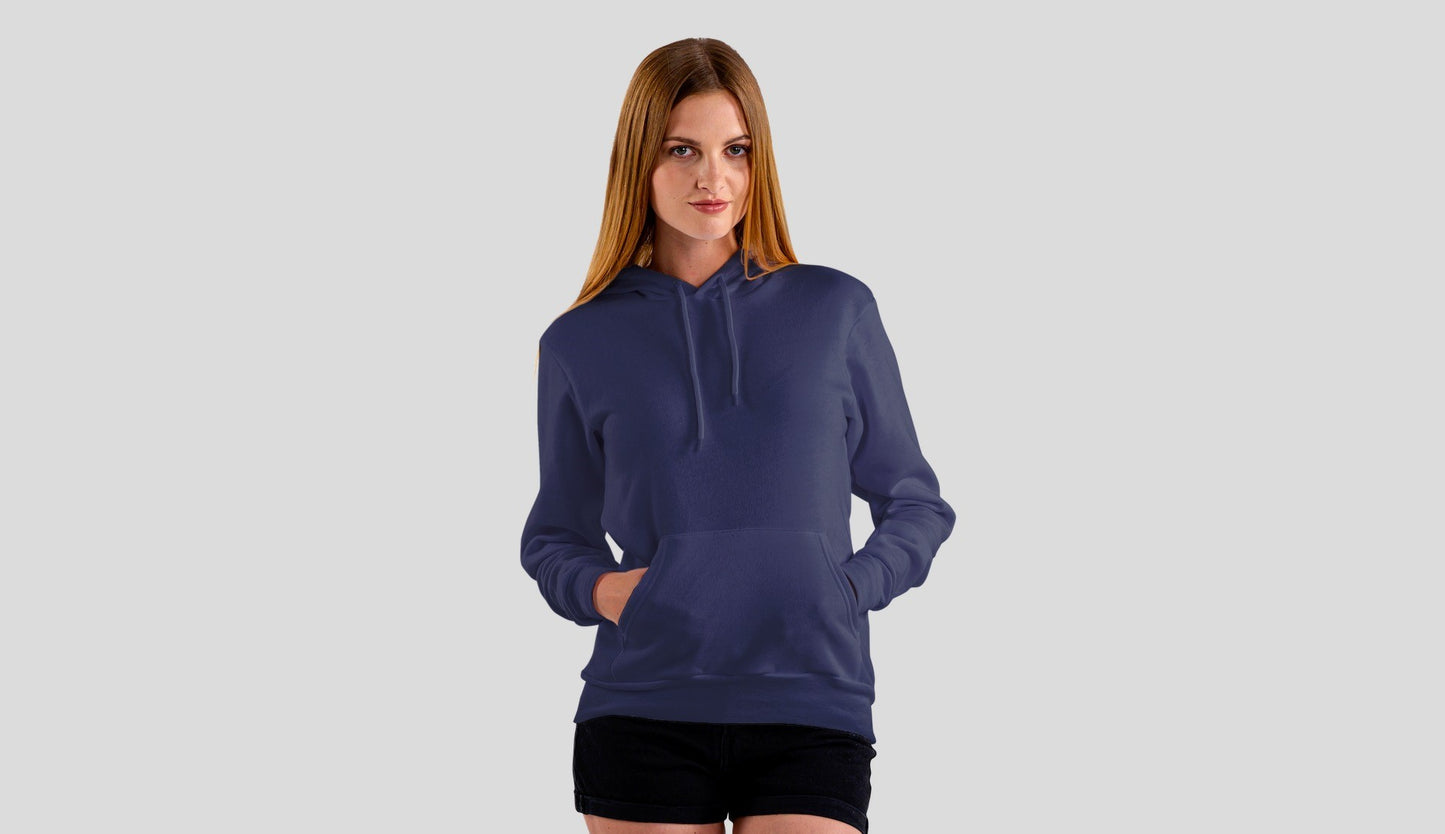 Navy Blue Solid Unisex Hooded Sweatshirt