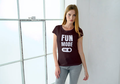 Fun Mode On Maroon Regular Fit Women’s T-Shirt