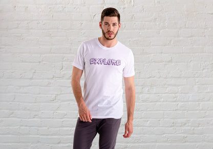 Explore White Regular Fit Men’s T-Shirt