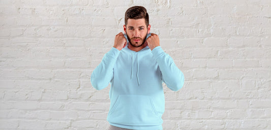 Mint Solid Hooded Sweatshirt for Men