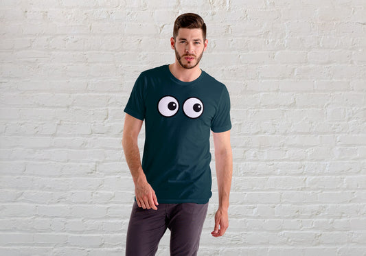 Round Eyes Petrol Blue Regular Fit Men’s T-Shirt