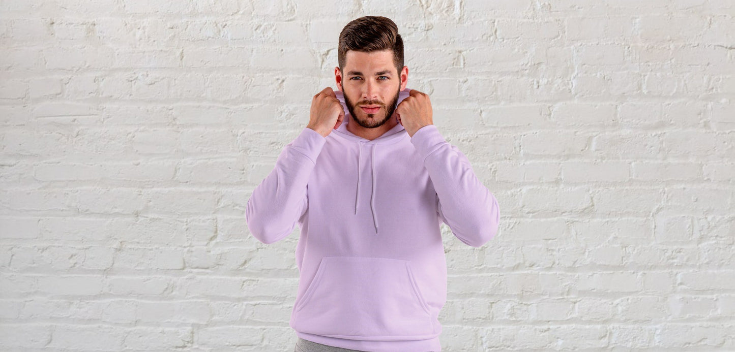 Light Pink Solid Unisex Hooded Sweatshirt