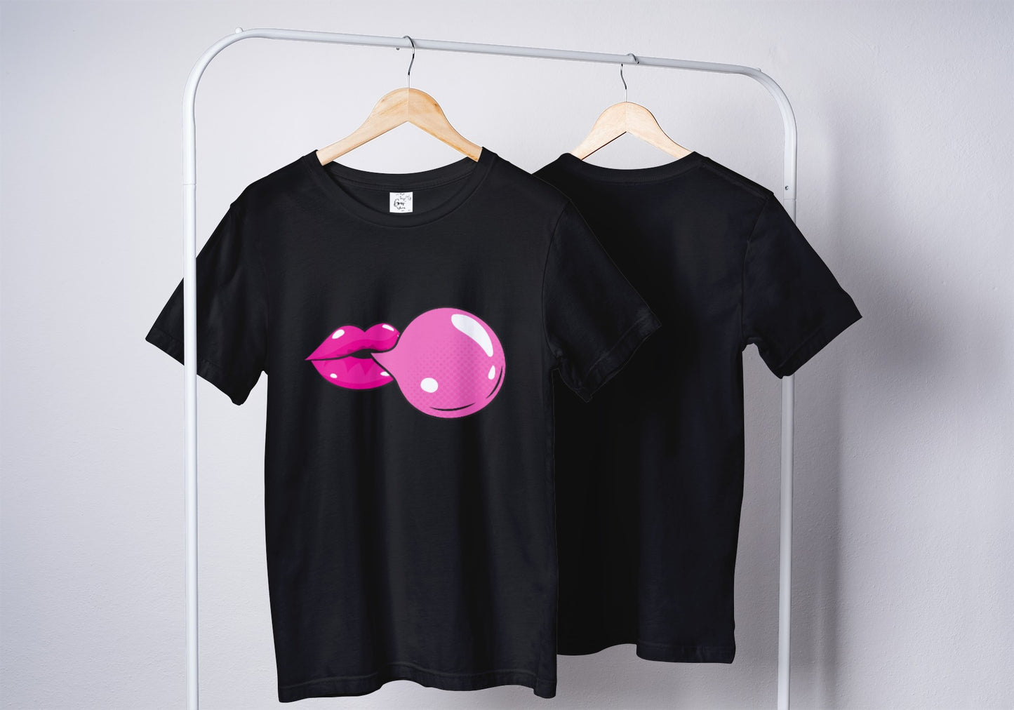 Bubble gum Black Oversized Fit Unisex T-Shirt