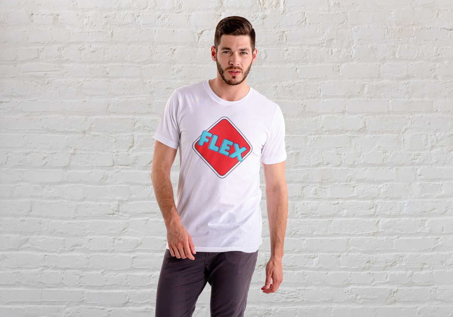 Flex White Regular Fit Men’s T-Shirt