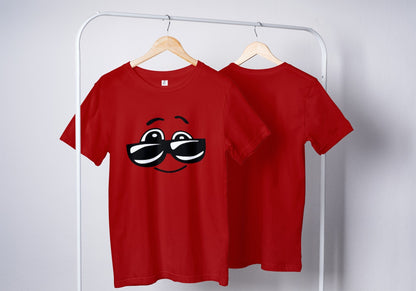 Cool Smiley Red Oversized Fit Unisex T-Shirt