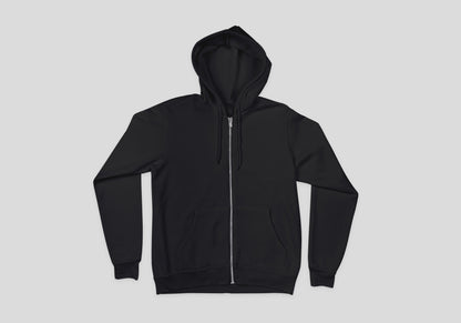 Black Heavyweight Fleece Zip Hoodie