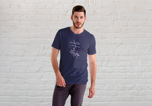 Hustle Navy Blue Regular Fit Men’s T-Shirt