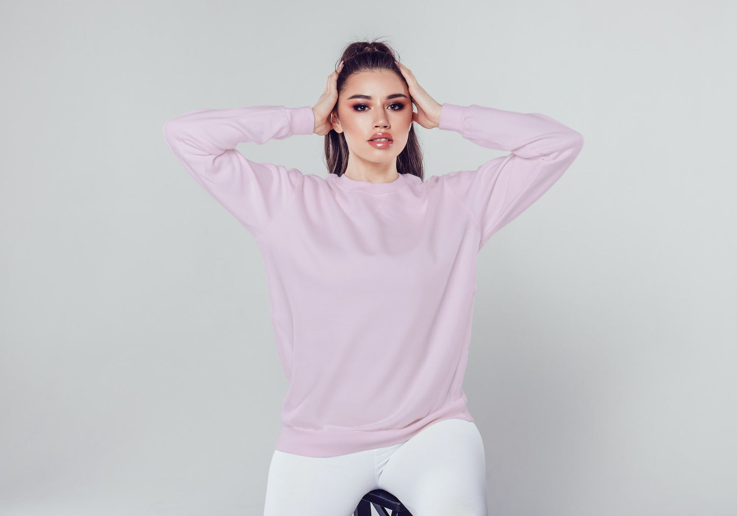 Light Pink Solid Unisex Sweatshirt