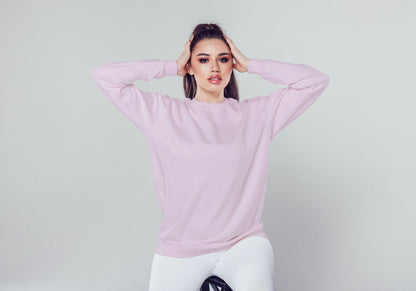 Light Pink Solid Unisex Sweatshirt