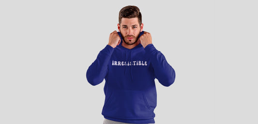 Irresistible Royal Blue Hooded Sweatshirt for Men