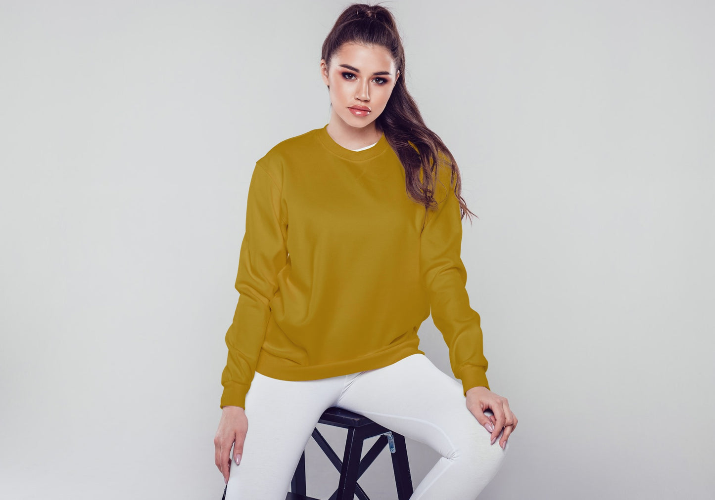 Mustard Yellow Solid Unisex Sweatshirt