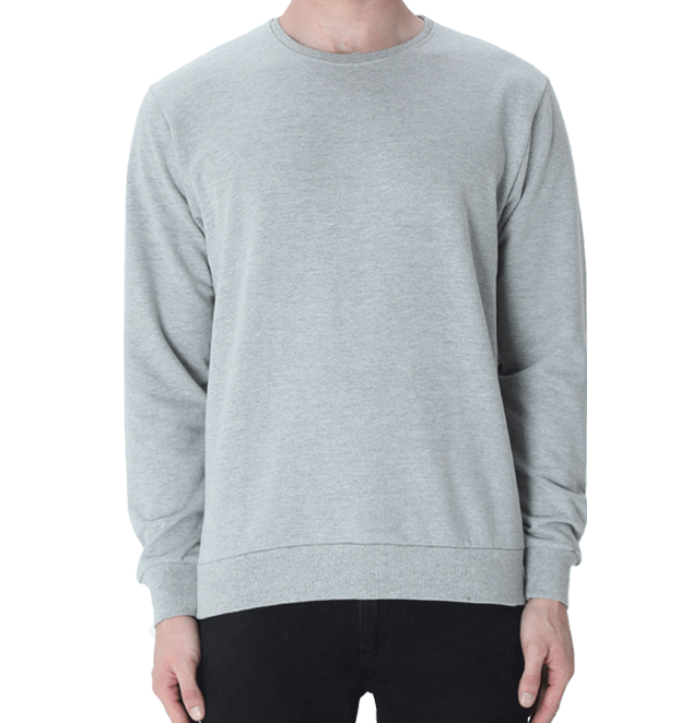 Grey Melange Solid Unisex Sweatshirt