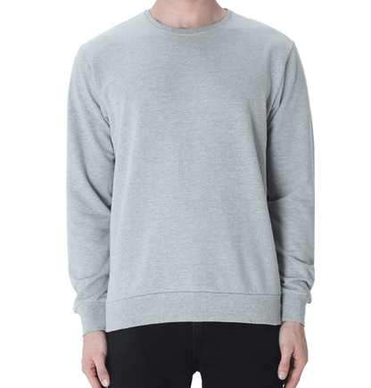 Grey Melange Solid Unisex Sweatshirt