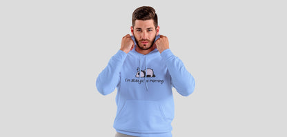 I'm Allergic to mornings Baby Blue Hooded Sweatshirt for Men