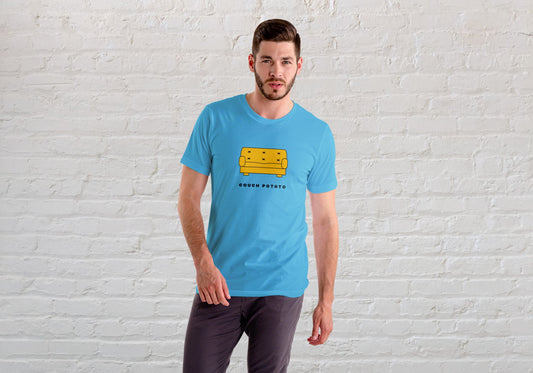 Couch Potato Sky Blue Regular Fit Men’s T-Shirt