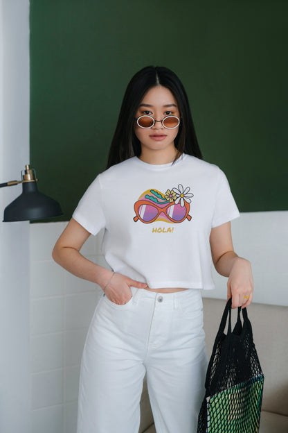 Hola White Crop Top