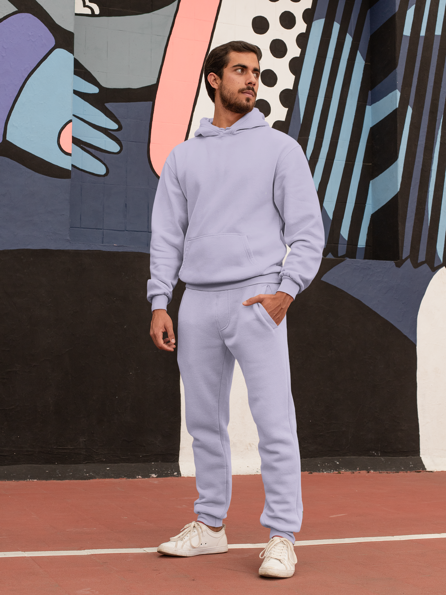 Lavender Solid Co-Ord Set for Men