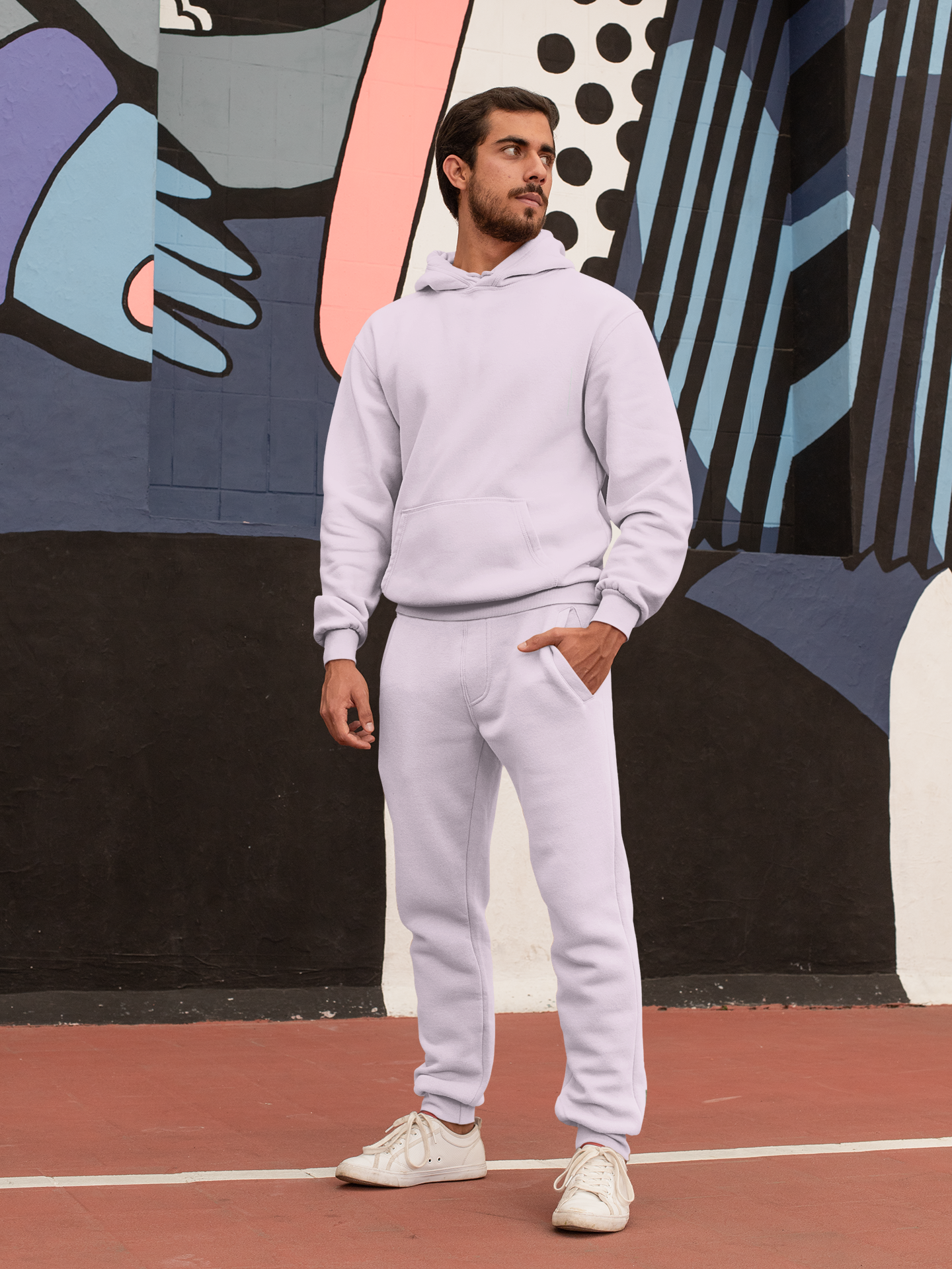 Light Baby Pink Solid Co-Ord Set for Men