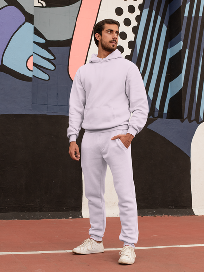 Light Baby Pink Solid Co-Ord Set for Men