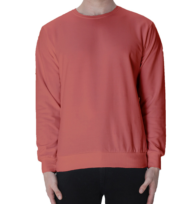 Coral Brown Solid Unisex Sweatshirt