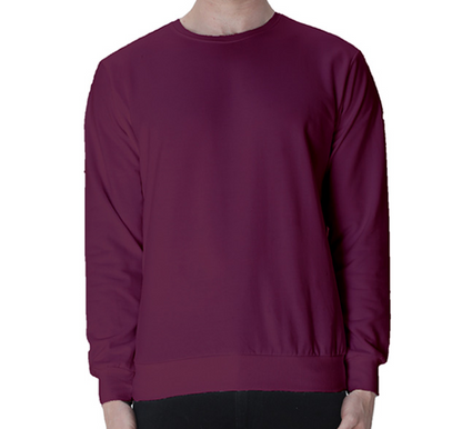 Maroon Solid Unisex Sweatshirt