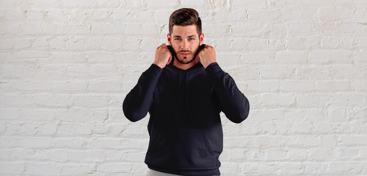 Black Solid Unisex Hooded Sweatshirt