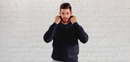 Black Solid Unisex Hooded Sweatshirt