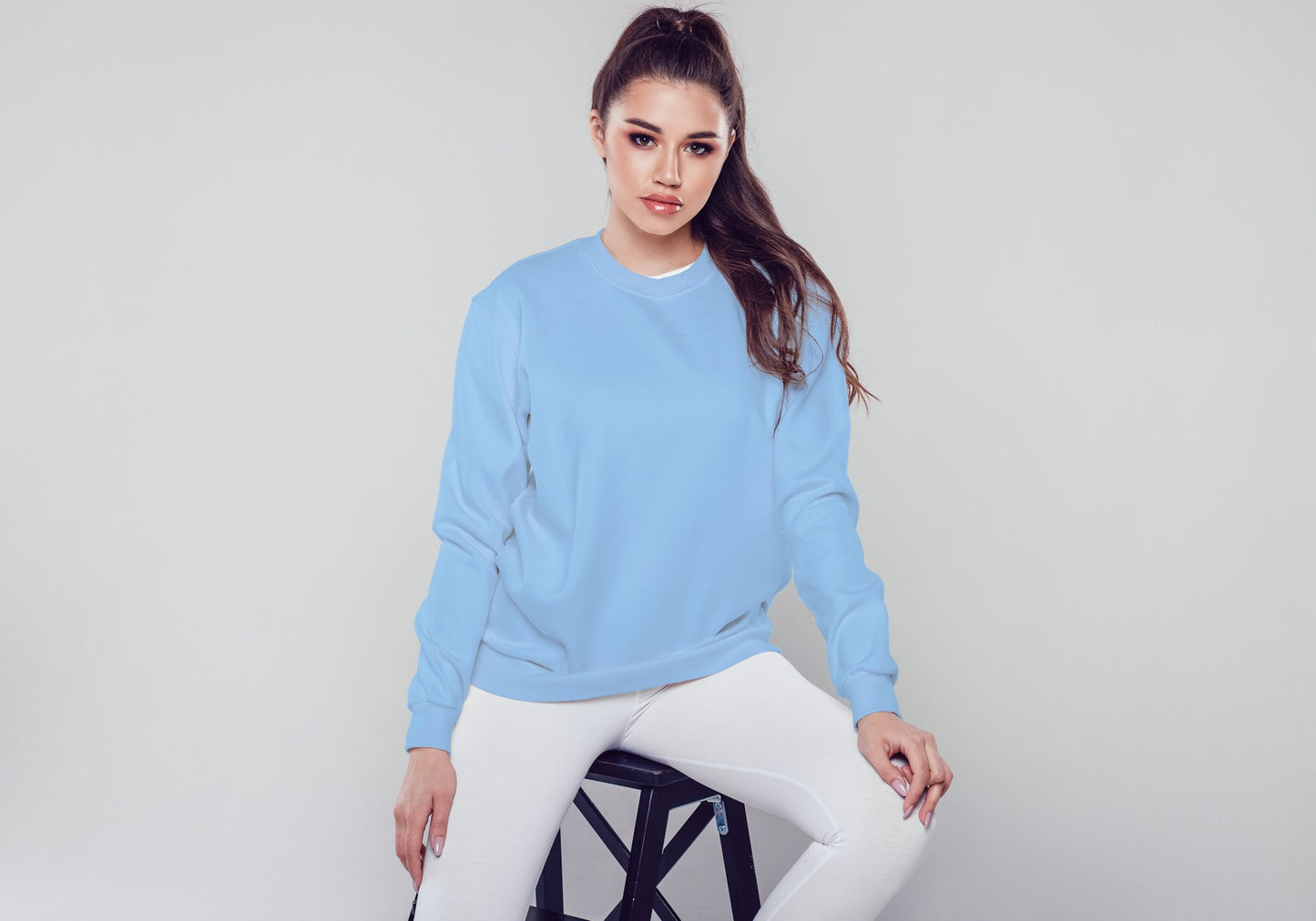 Baby Blue Solid Unisex Sweatshirt