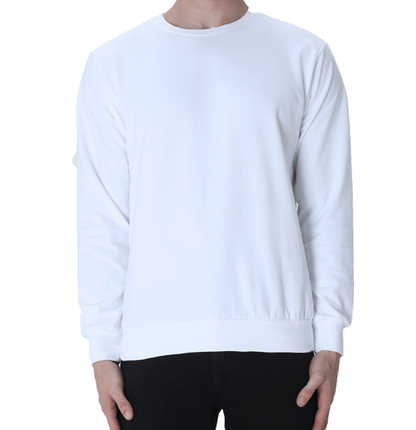 White Solid Unisex Sweatshirt